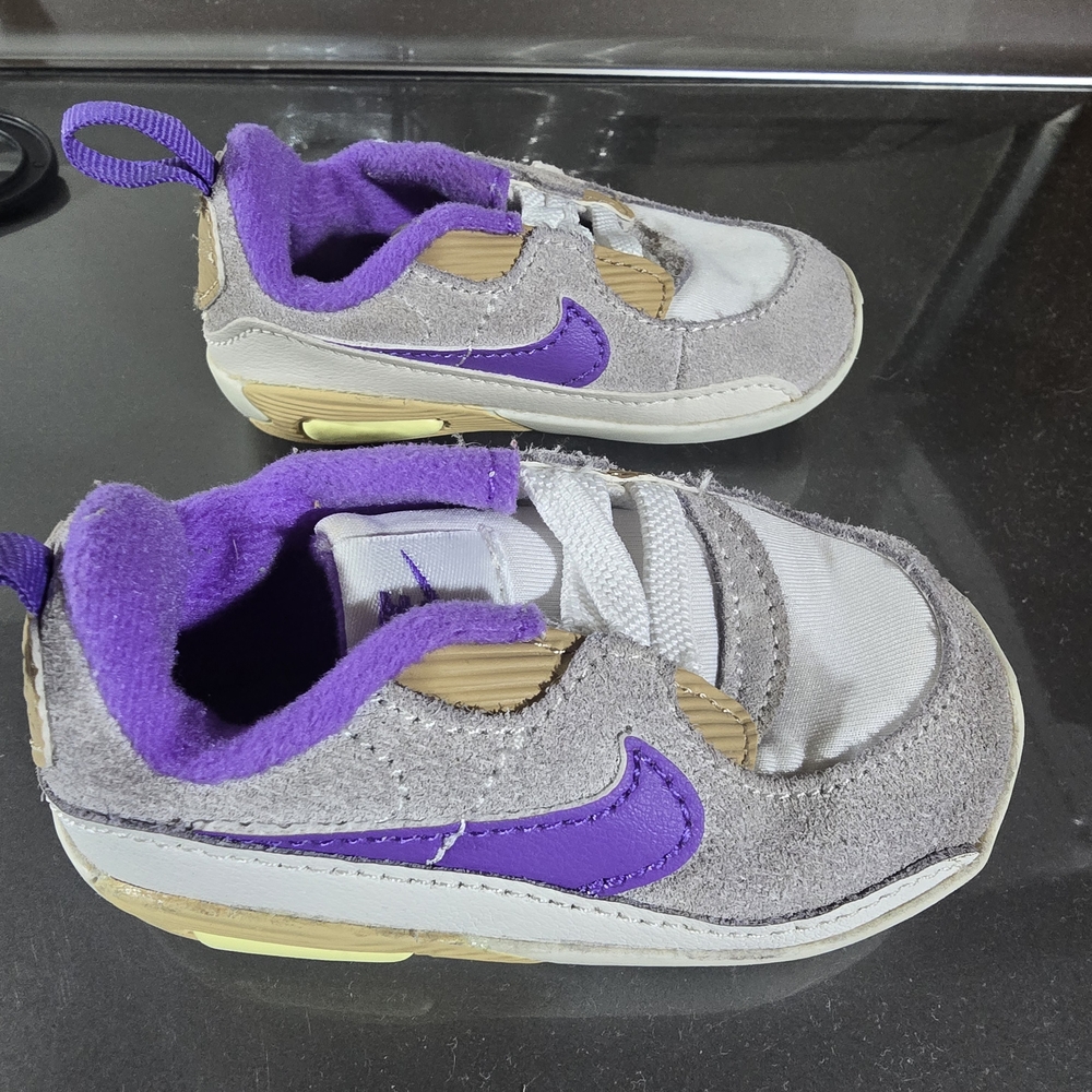 Nike Kids Purple, White, and Tan Sneakers